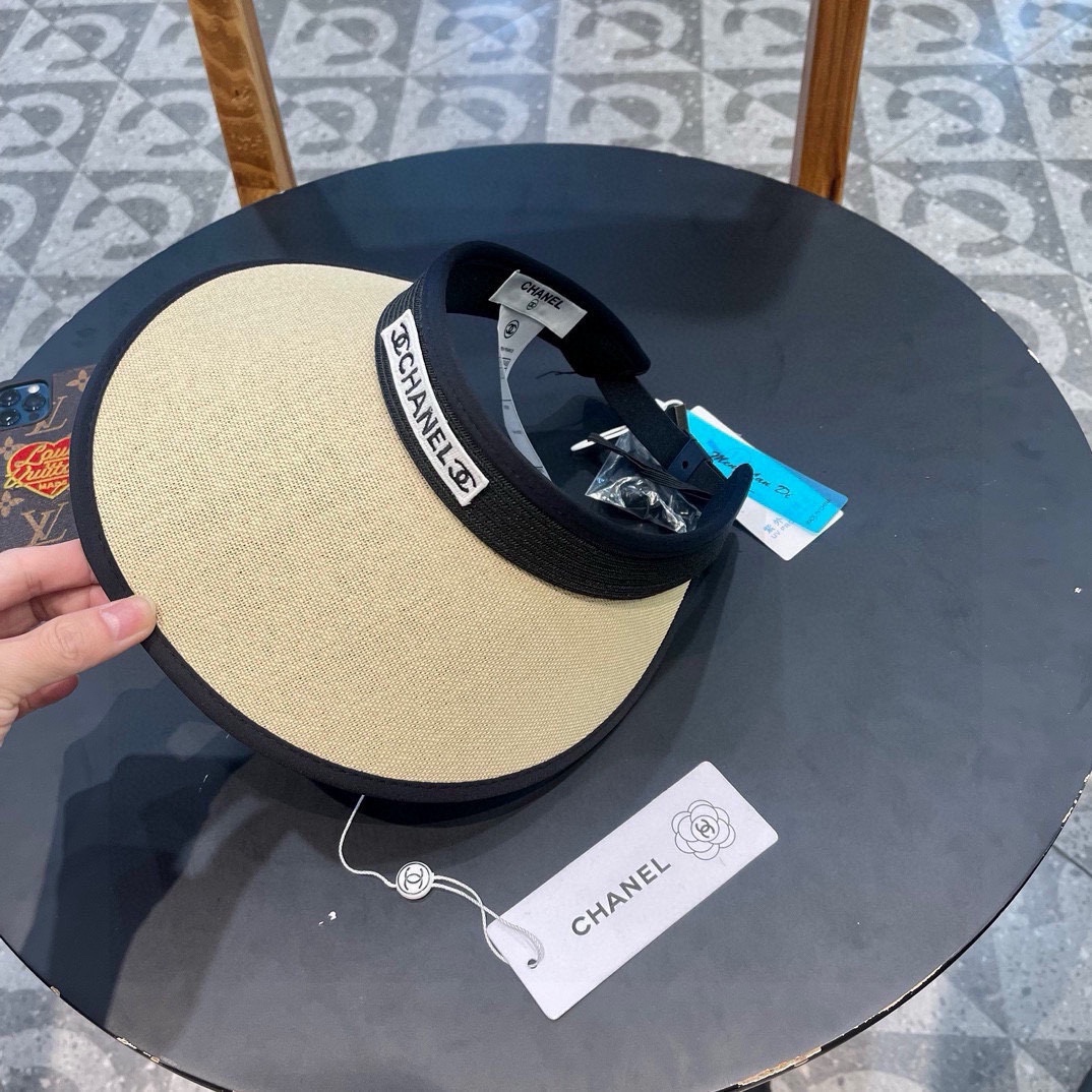  Chanel香奈儿遮阳帽，空顶草帽，可调节