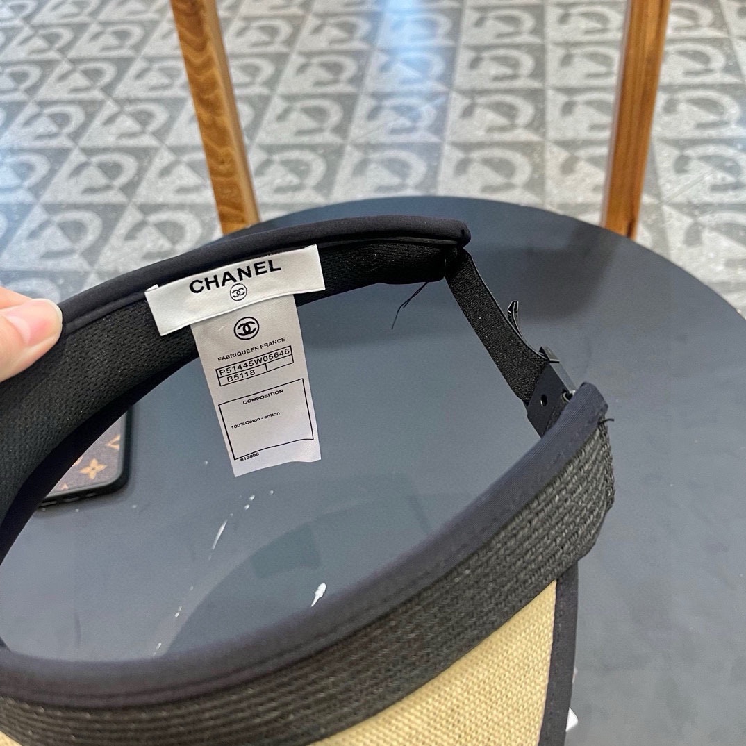  Chanel香奈儿遮阳帽，空顶草帽，可调节