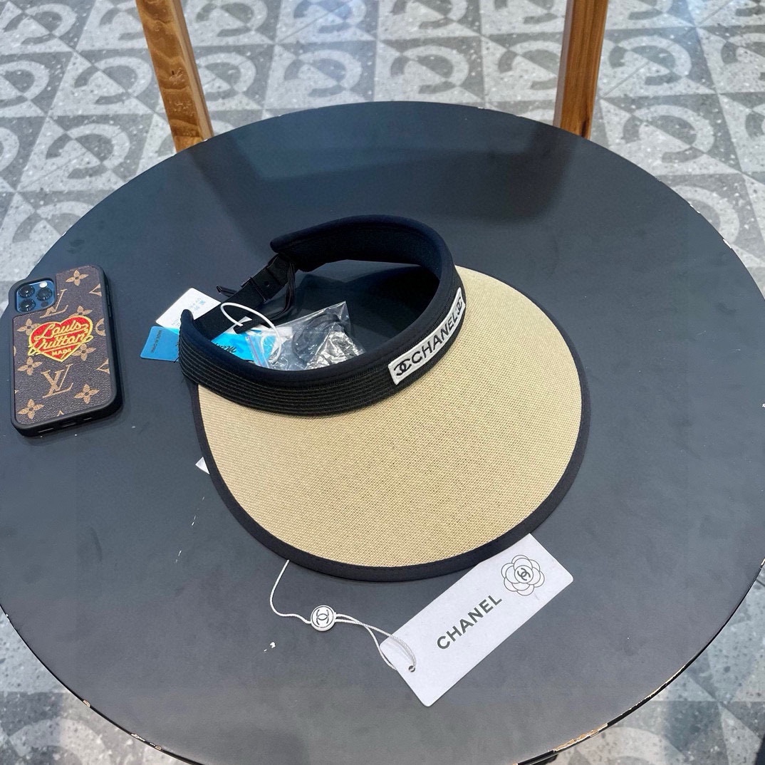  Chanel香奈儿遮阳帽，空顶草帽，可调节