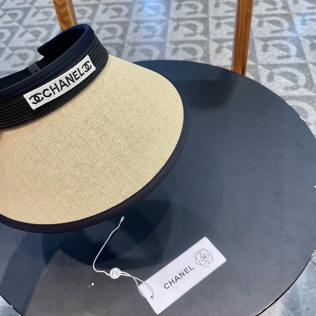  Chanel香奈儿遮阳帽，空顶草帽，可调节