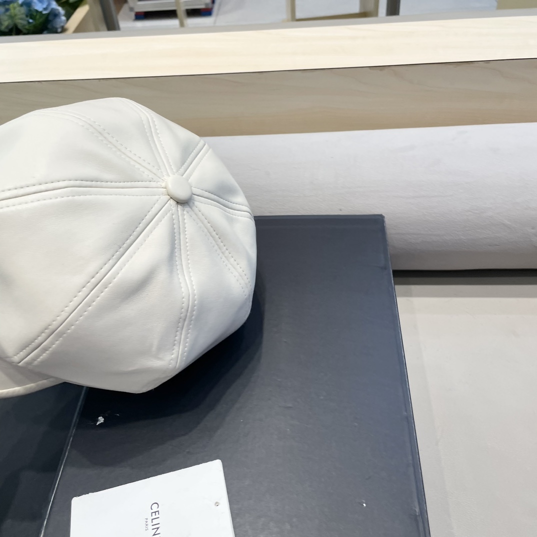 塞琳Celine大头围秋冬鸭舌帽子女黑色休闲复古画家贝雷帽显脸小云朵八角帽皮