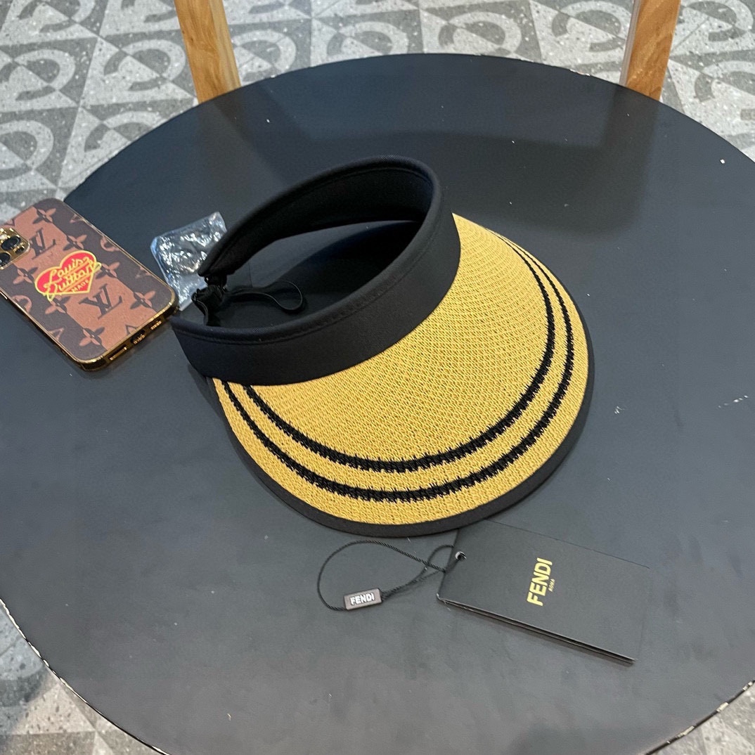 芬迪fendl夏天韩版时尚太阳帽女款夏季2024新款户外百搭防紫外线防晒空顶帽