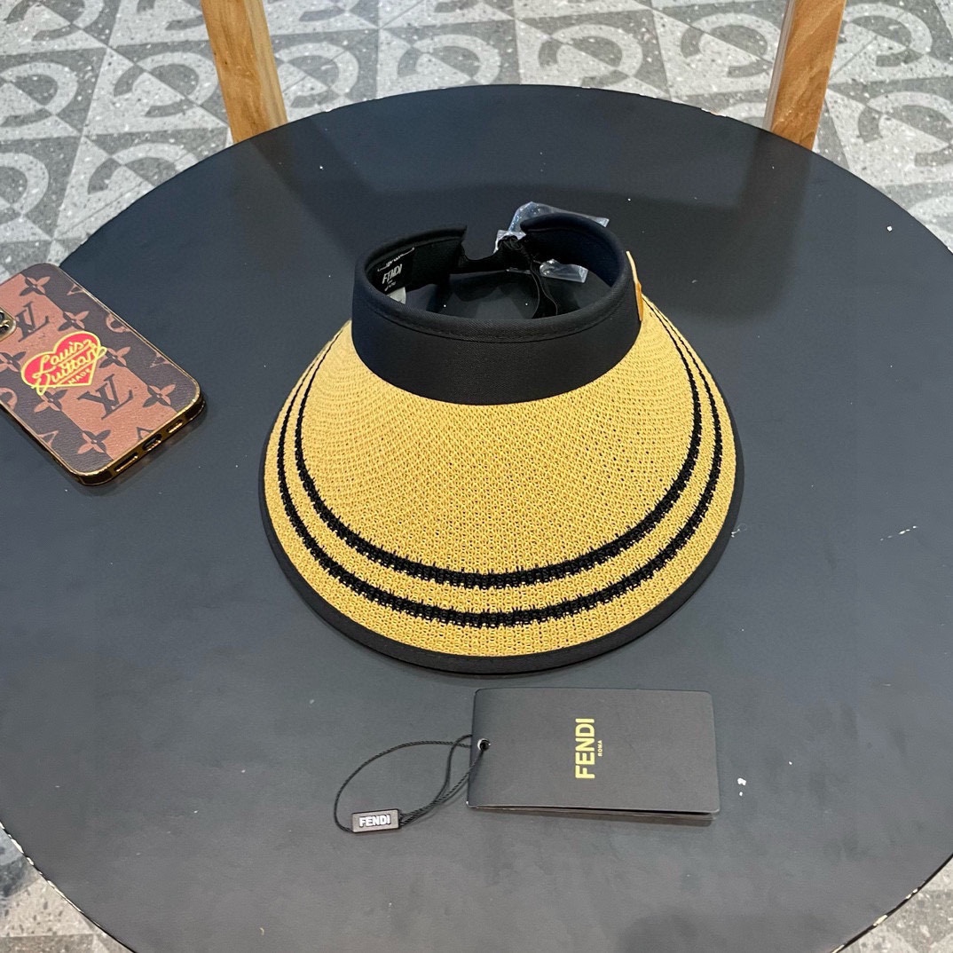芬迪fendl夏天韩版时尚太阳帽女款夏季2024新款户外百搭防紫外线防晒空顶帽