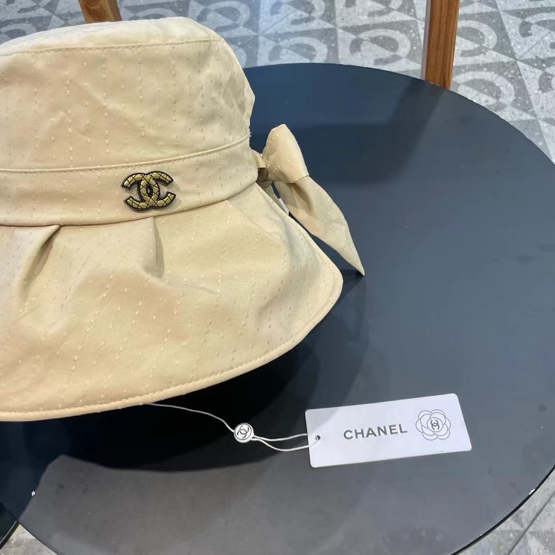 Chanel香奈儿防紫外线帽子女夏季大檐户外防晒帽遮阳太阳帽休闲百搭渔夫帽韩版