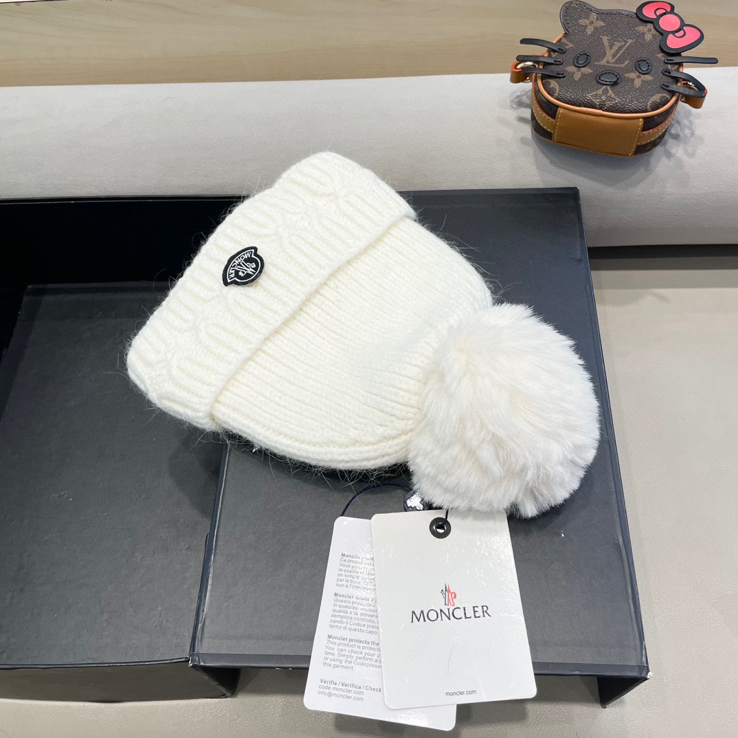 MONCLER蒙口2024早秋简约针织毛线帽毛绒材质非常百搭