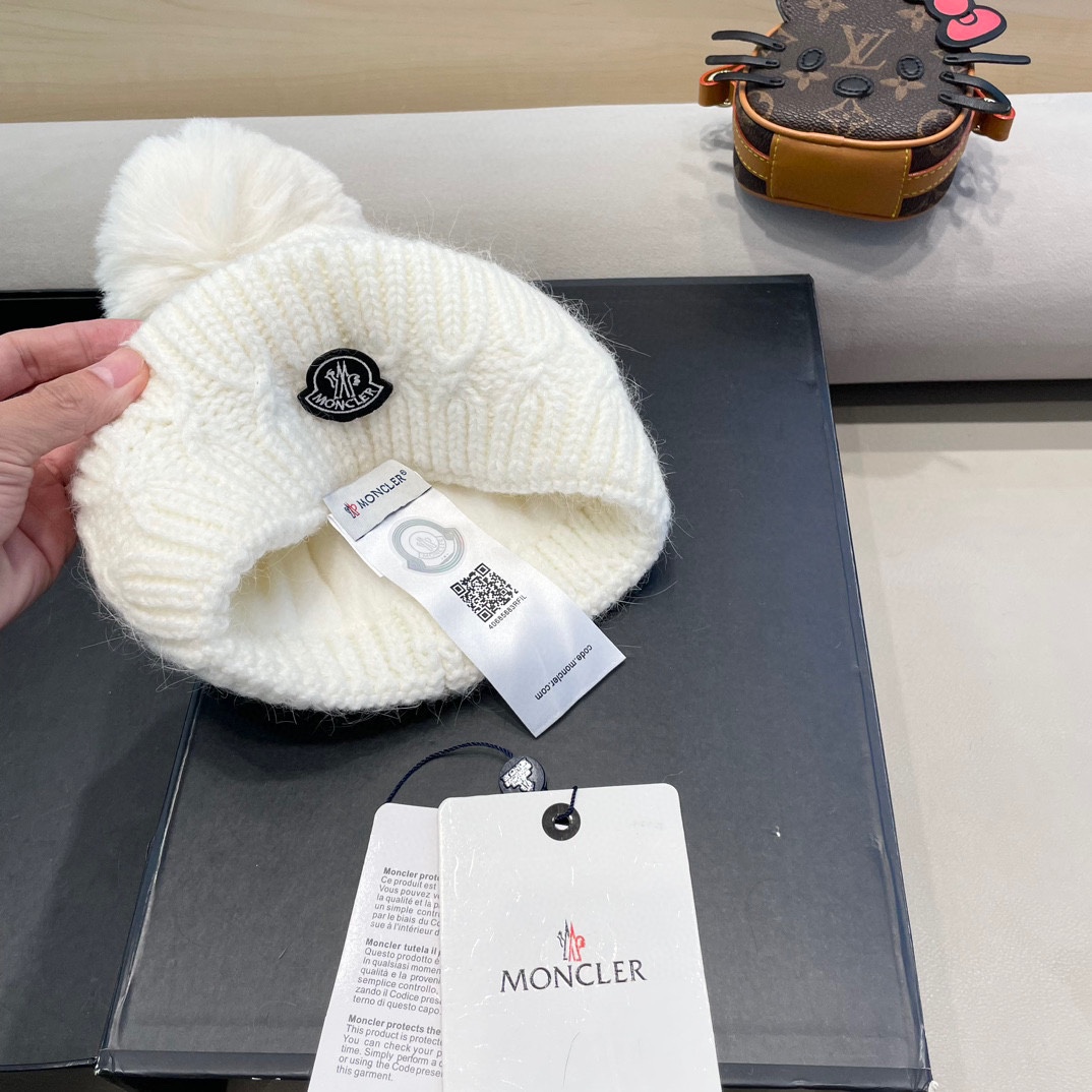 MONCLER蒙口2024早秋简约针织毛线帽毛绒材质非常百搭