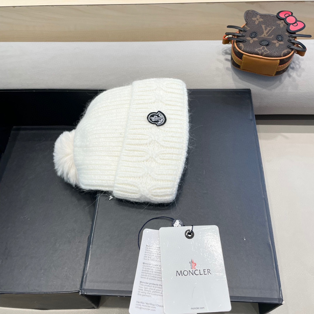 MONCLER蒙口2024早秋简约针织毛线帽毛绒材质非常百搭