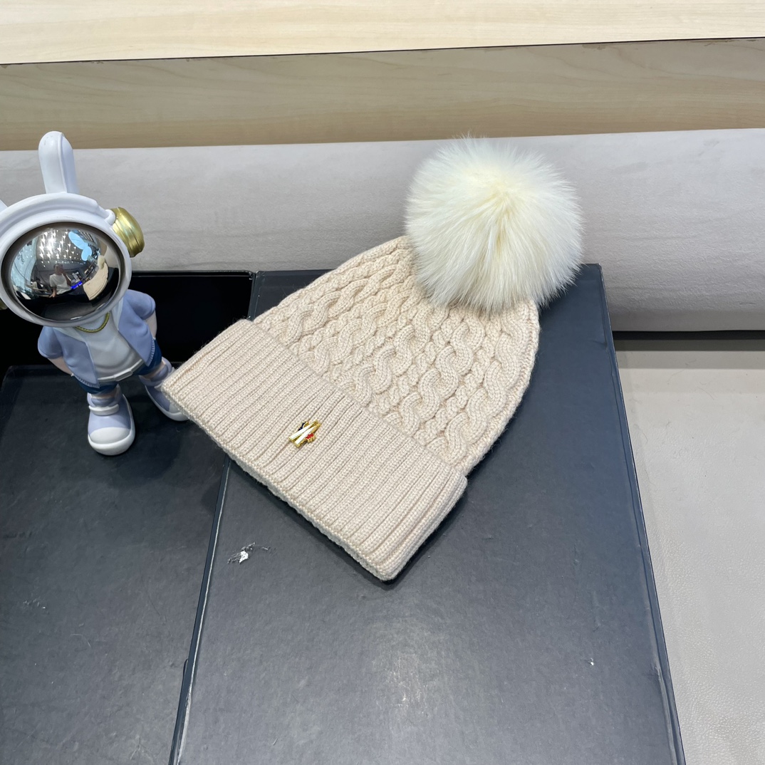   moncler加绒毛线帽女款冬季保暖加厚百搭冷帽防风麻花针织帽护耳学生帽子