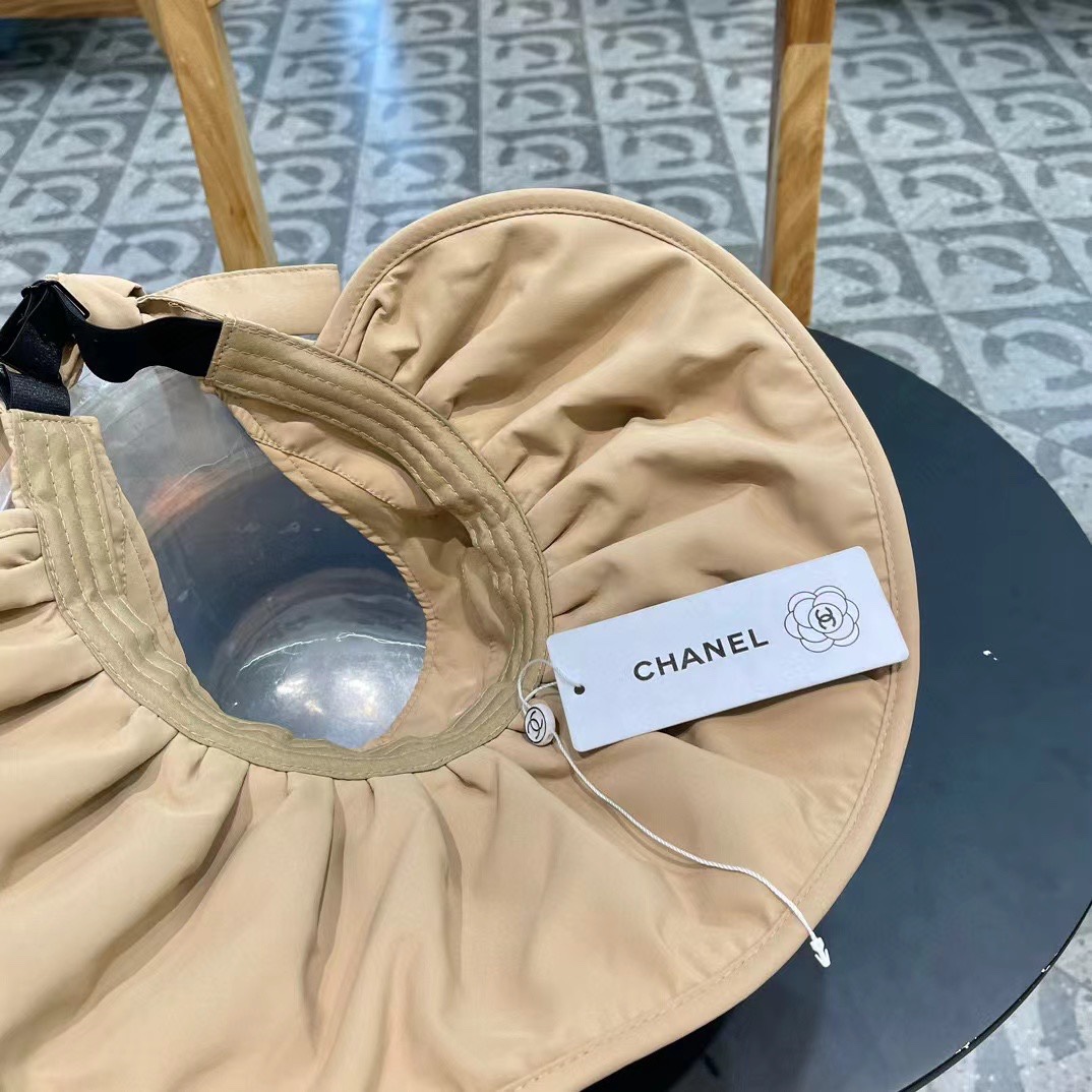 Chanel香奈儿2024新款空顶遮阳帽子女款夏季防紫外线太阳帽可折叠贝壳防晒帽
