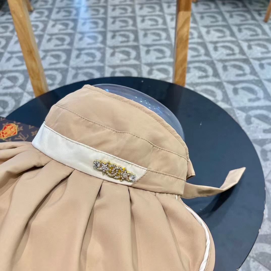 Chanel香奈儿2024新款空顶遮阳帽子女款夏季防紫外线太阳帽可折叠贝壳防晒帽