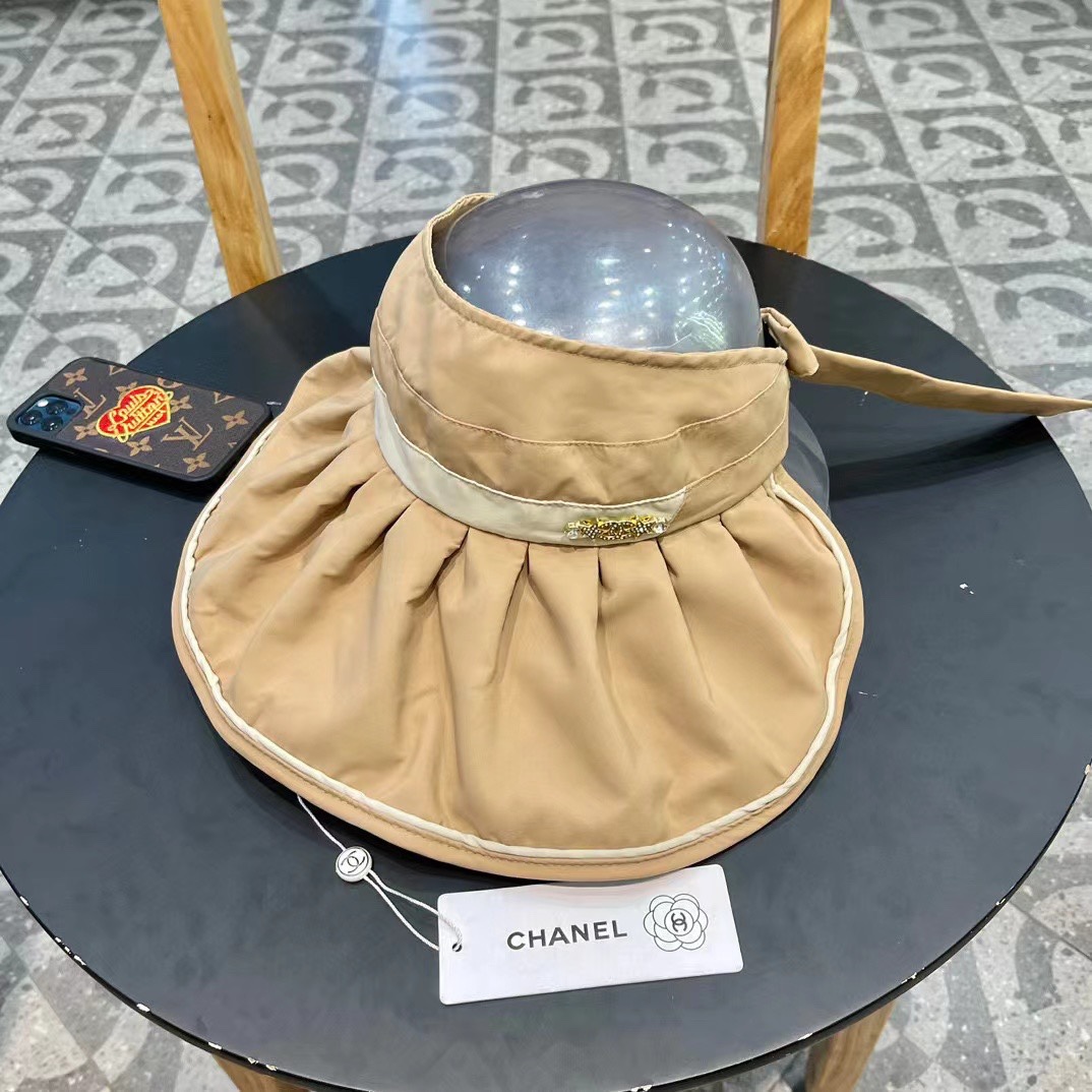 Chanel香奈儿2024新款空顶遮阳帽子女款夏季防紫外线太阳帽可折叠贝壳防晒帽