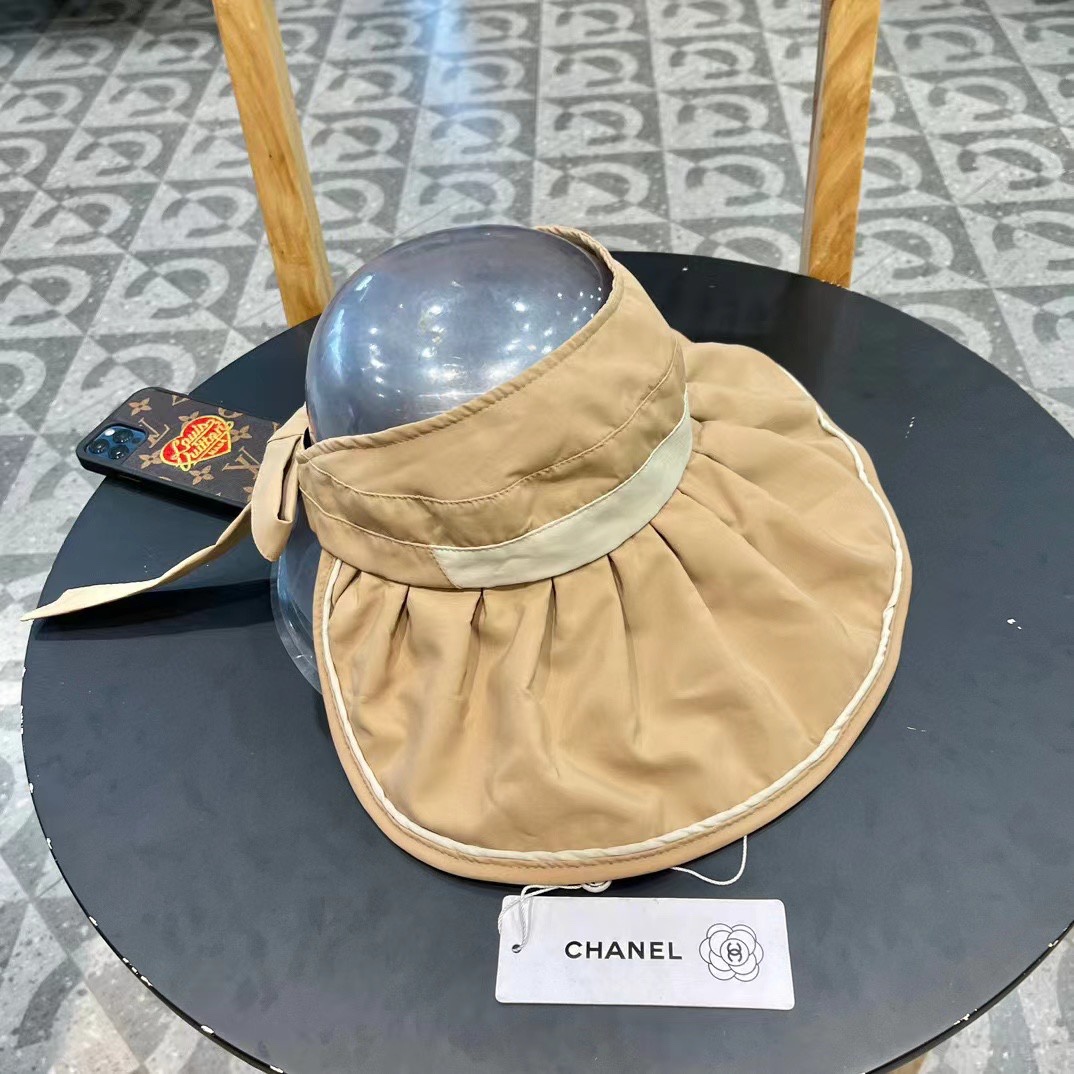 Chanel香奈儿2024新款空顶遮阳帽子女款夏季防紫外线太阳帽可折叠贝壳防晒帽