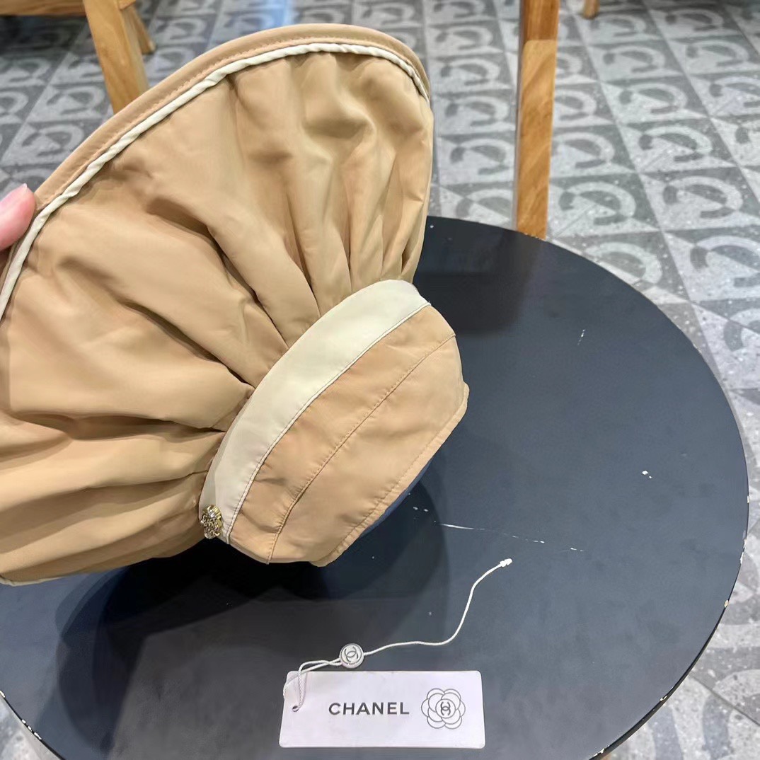 Chanel香奈儿2024新款空顶遮阳帽子女款夏季防紫外线太阳帽可折叠贝壳防晒帽