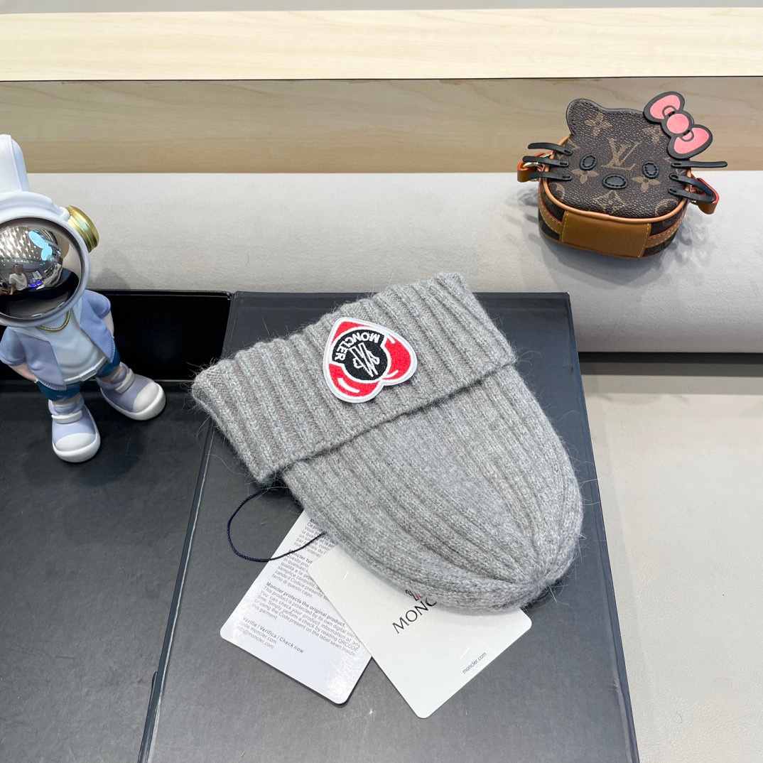 【MONCELER蒙口】2024秋冬新款兔毛毛线帽，设计款男女可戴，出街超好搭配！