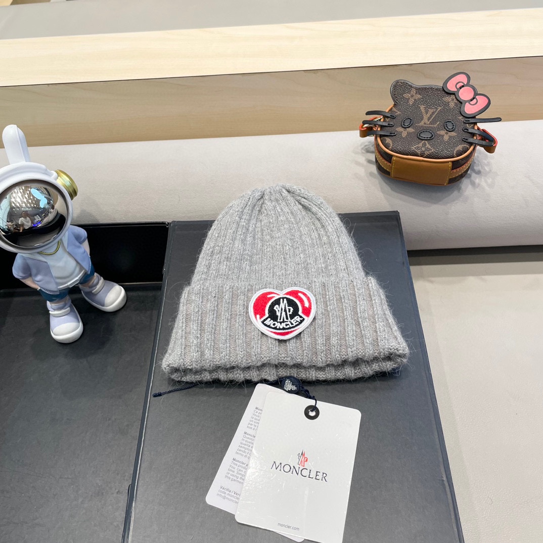 【MONCELER蒙口】2024秋冬新款兔毛毛线帽，设计款男女可戴，出街超好搭配！