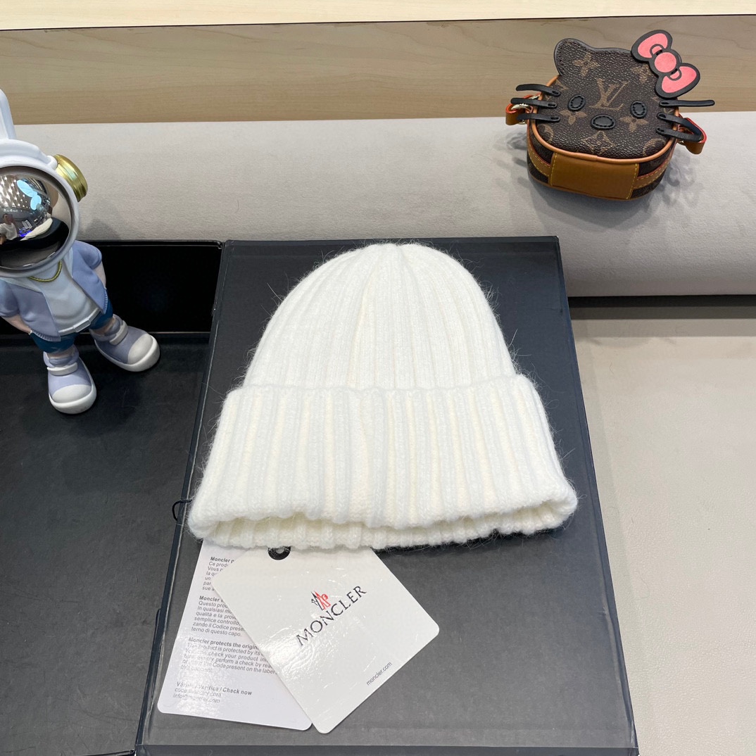 【MONCELER蒙口】2024秋冬新款兔毛毛线帽，设计款男女可戴，出街超好搭配！
