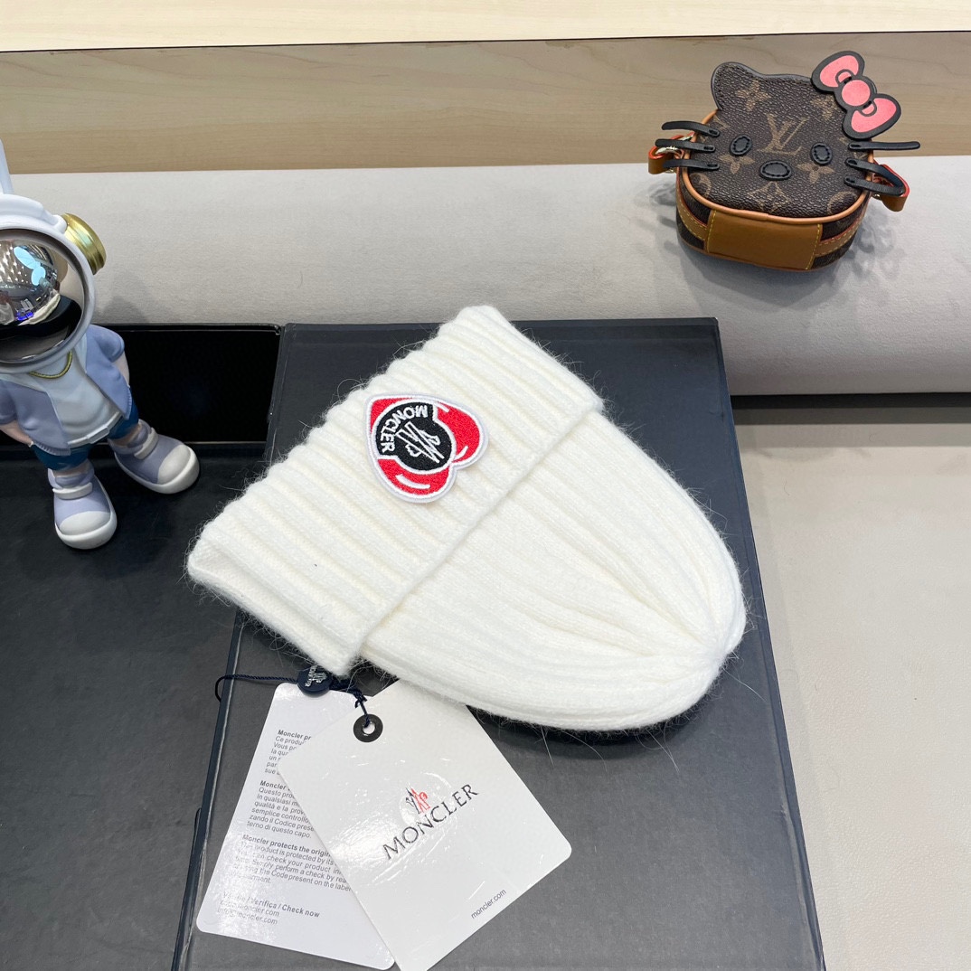 【MONCELER蒙口】2024秋冬新款兔毛毛线帽，设计款男女可戴，出街超好搭配！