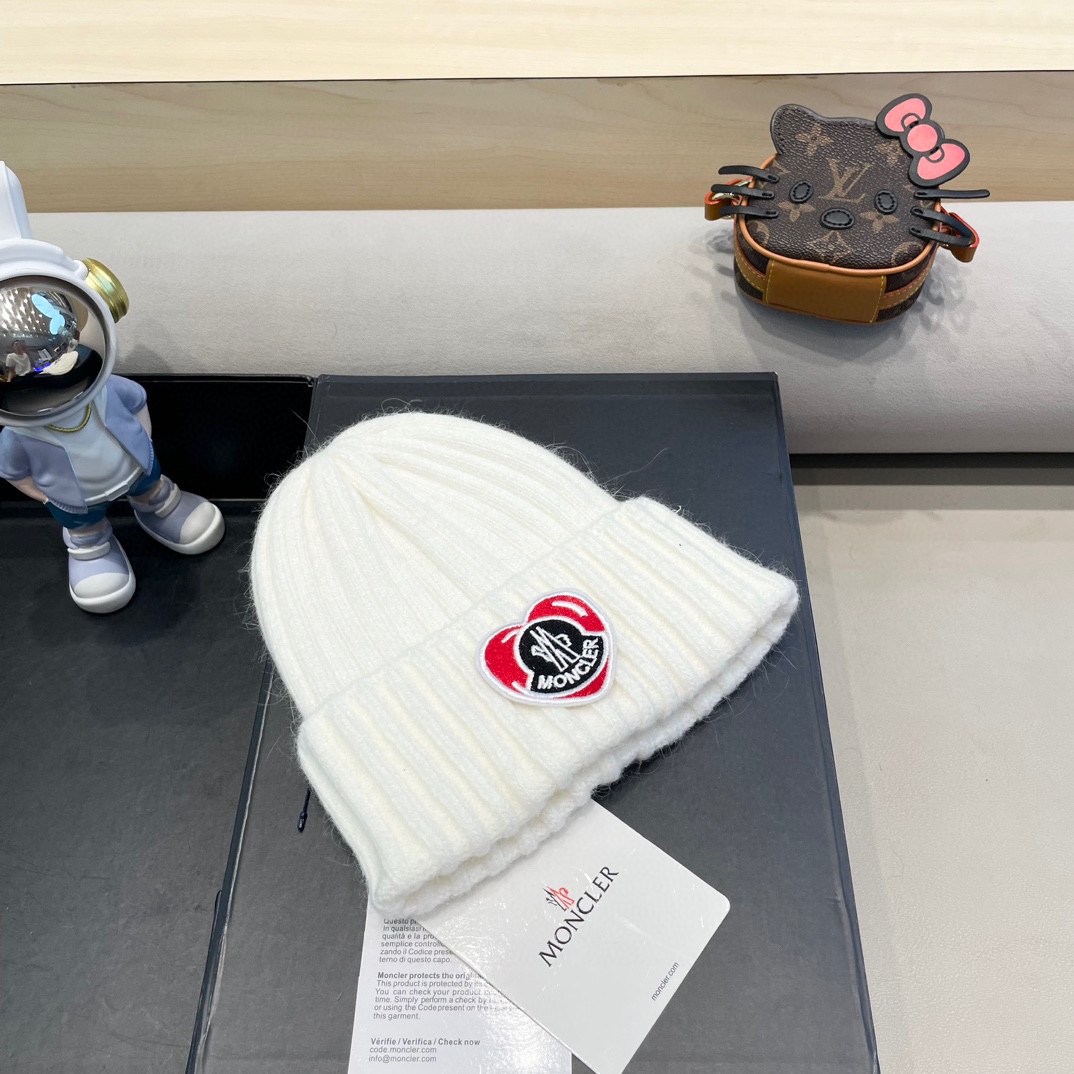 【MONCELER蒙口】2024秋冬新款兔毛毛线帽，设计款男女可戴，出街超好搭配！