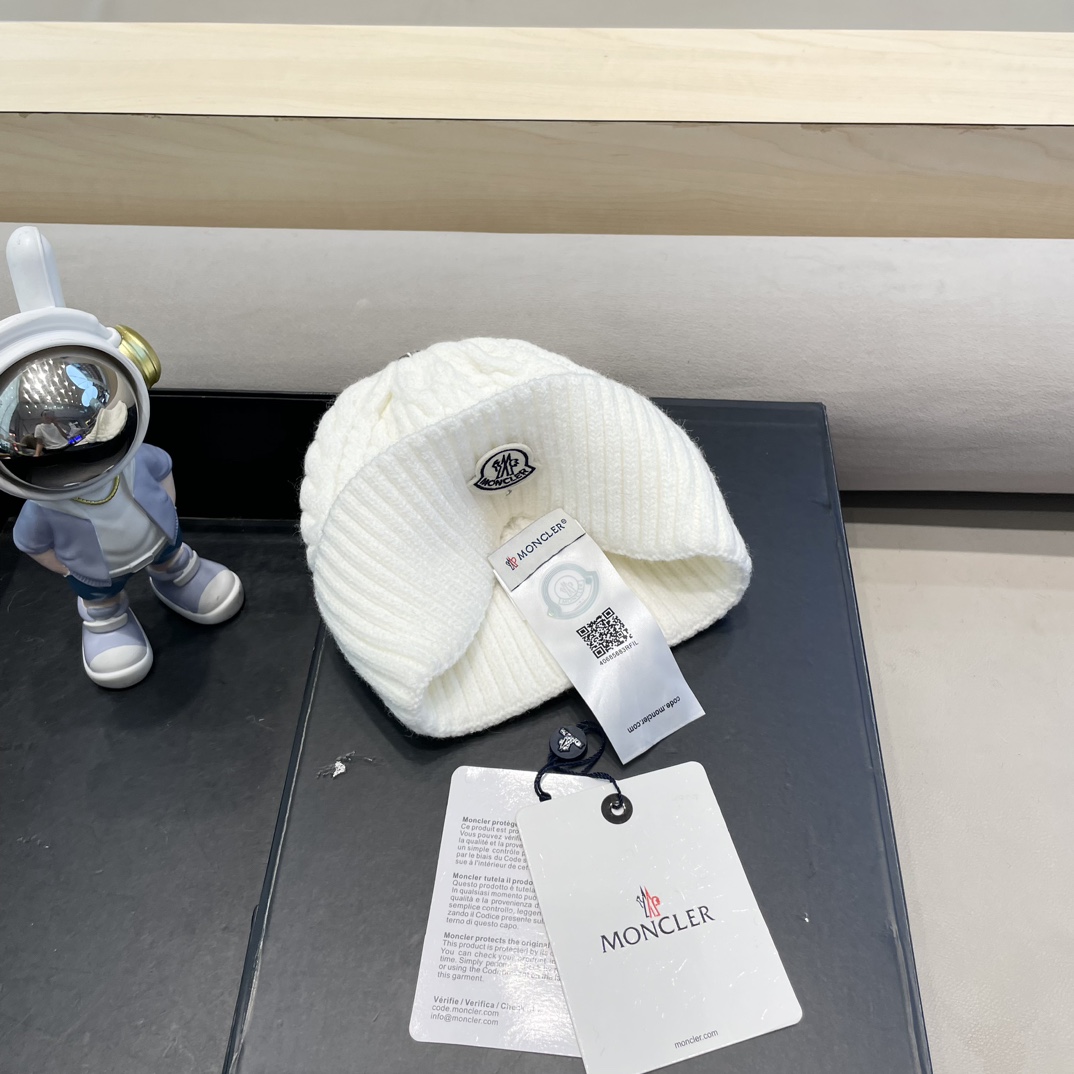  moncler秋冬新品100羊绒帽加厚保暖麻花ins男女通用时尚百搭针织毛线冷帽