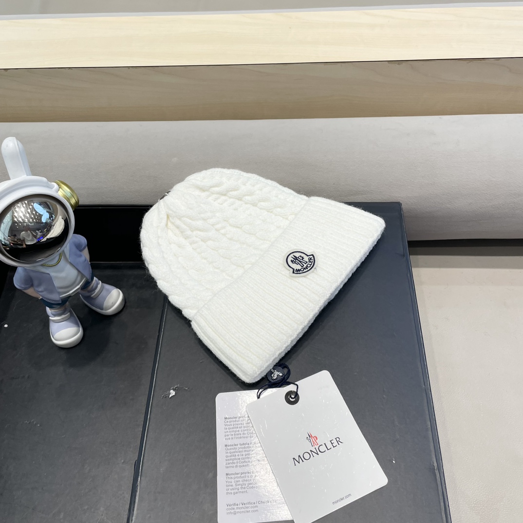  moncler秋冬新品100羊绒帽加厚保暖麻花ins男女通用时尚百搭针织毛线冷帽