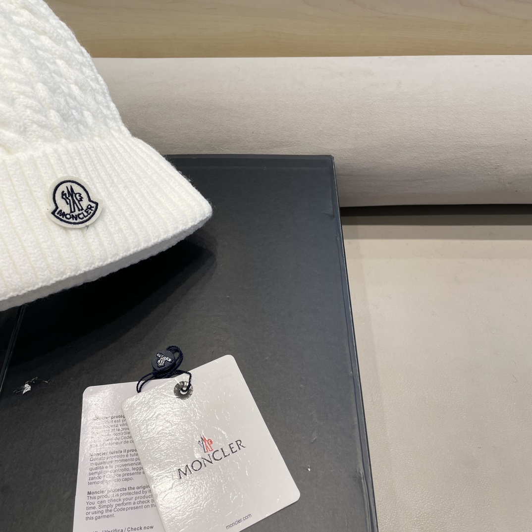  moncler秋冬新品100羊绒帽加厚保暖麻花ins男女通用时尚百搭针织毛线冷帽