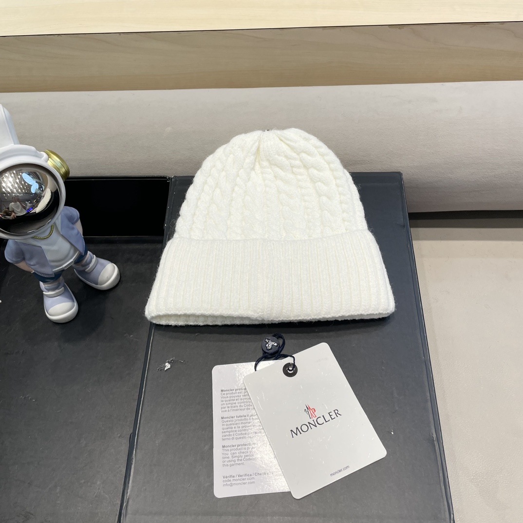  moncler秋冬新品100羊绒帽加厚保暖麻花ins男女通用时尚百搭针织毛线冷帽