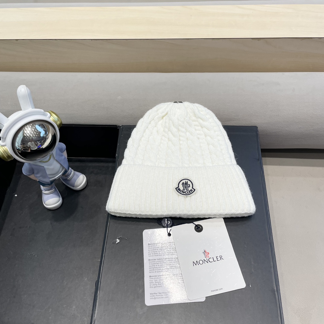  moncler秋冬新品100羊绒帽加厚保暖麻花ins男女通用时尚百搭针织毛线冷帽