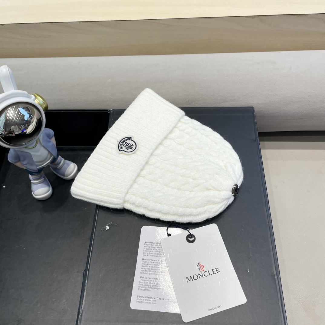  moncler秋冬新品100羊绒帽加厚保暖麻花ins男女通用时尚百搭针织毛线冷帽