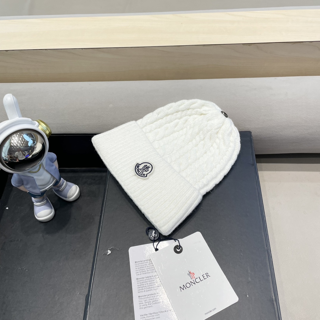  moncler秋冬新品100羊绒帽加厚保暖麻花ins男女通用时尚百搭针织毛线冷帽