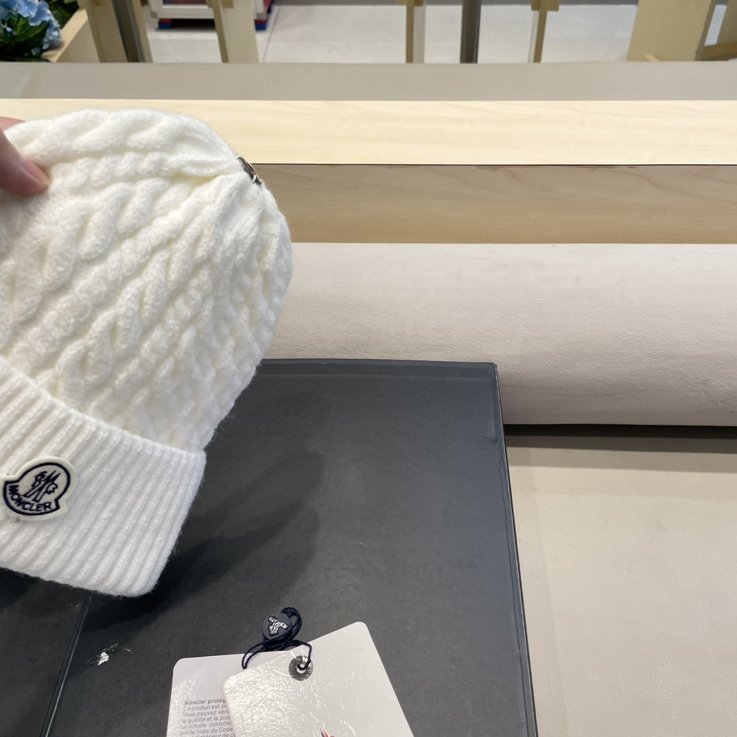  moncler秋冬新品100羊绒帽加厚保暖麻花ins男女通用时尚百搭针织毛线冷帽