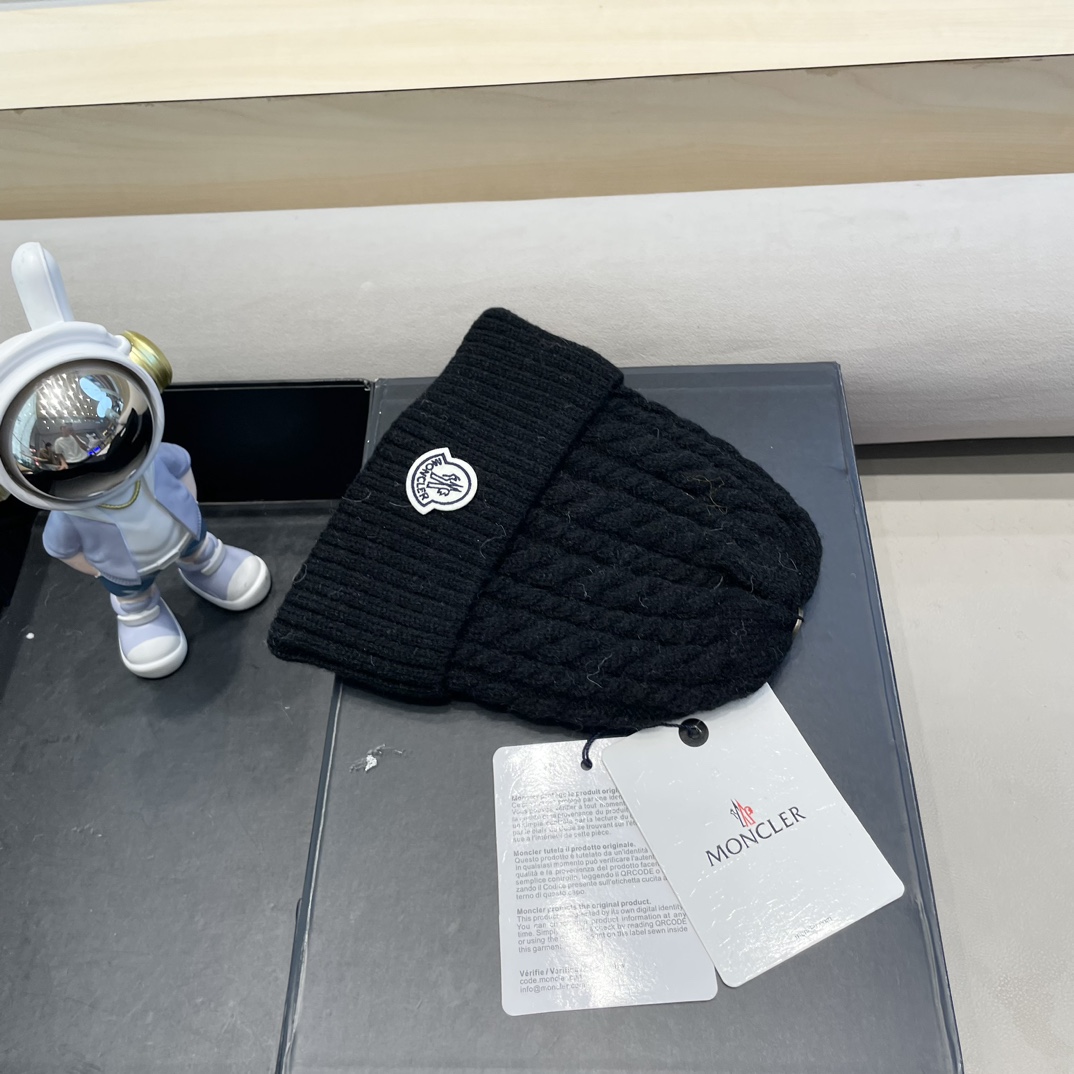  moncler秋冬新品100羊绒帽加厚保暖麻花ins男女通用时尚百搭针织毛线冷帽