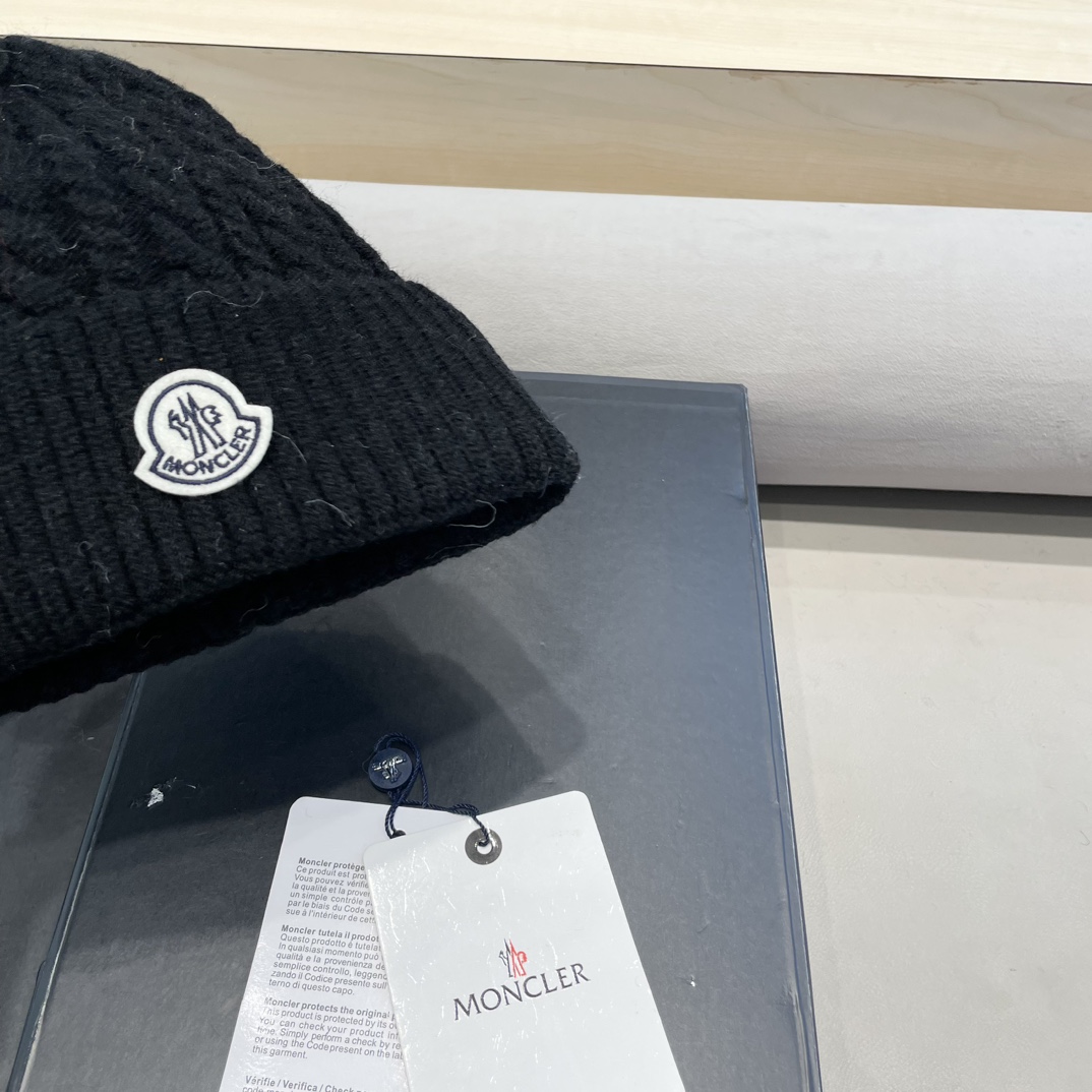  moncler秋冬新品100羊绒帽加厚保暖麻花ins男女通用时尚百搭针织毛线冷帽