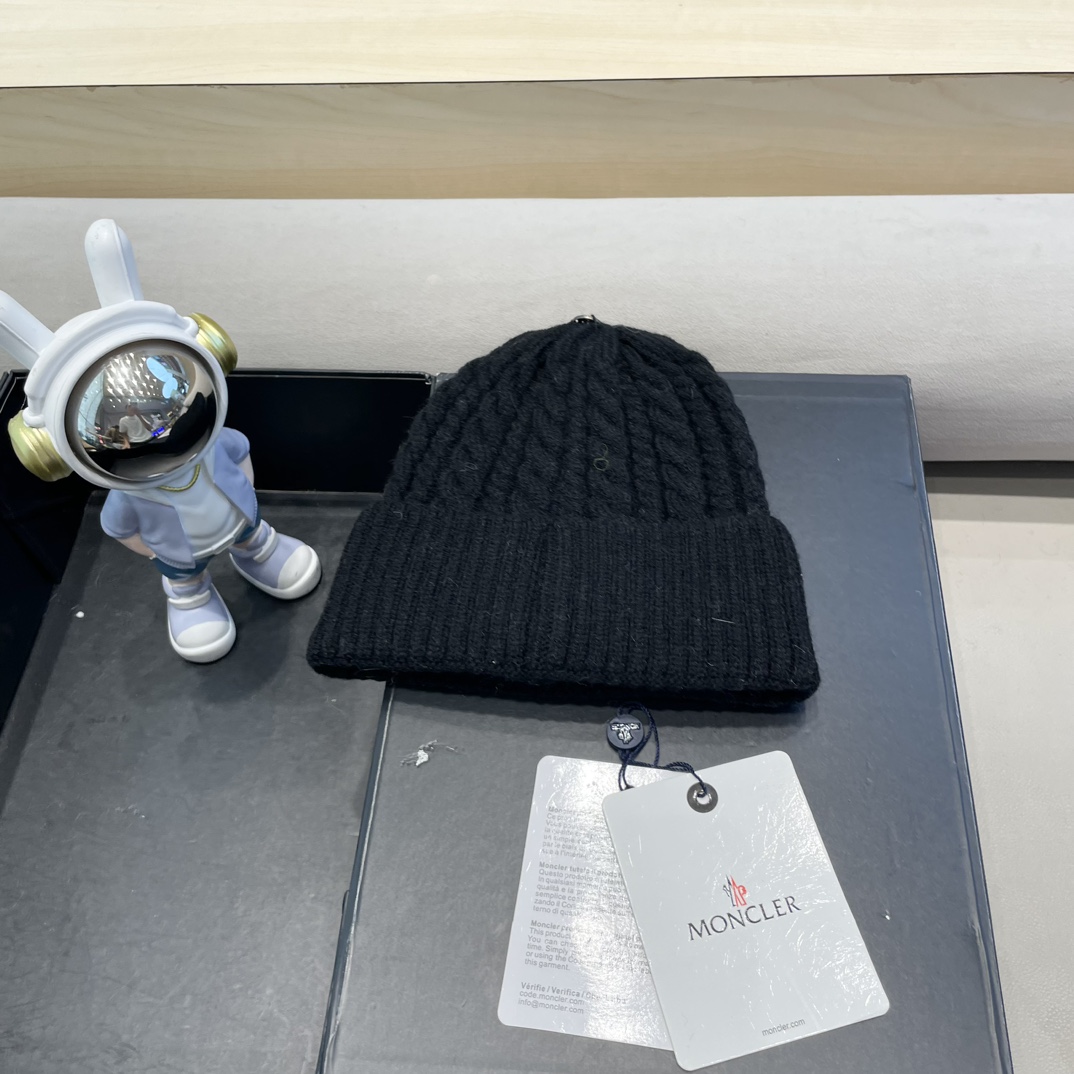  moncler秋冬新品100羊绒帽加厚保暖麻花ins男女通用时尚百搭针织毛线冷帽