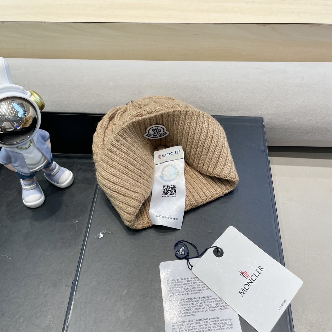  moncler秋冬新品100羊绒帽加厚保暖麻花ins男女通用时尚百搭针织毛线冷帽