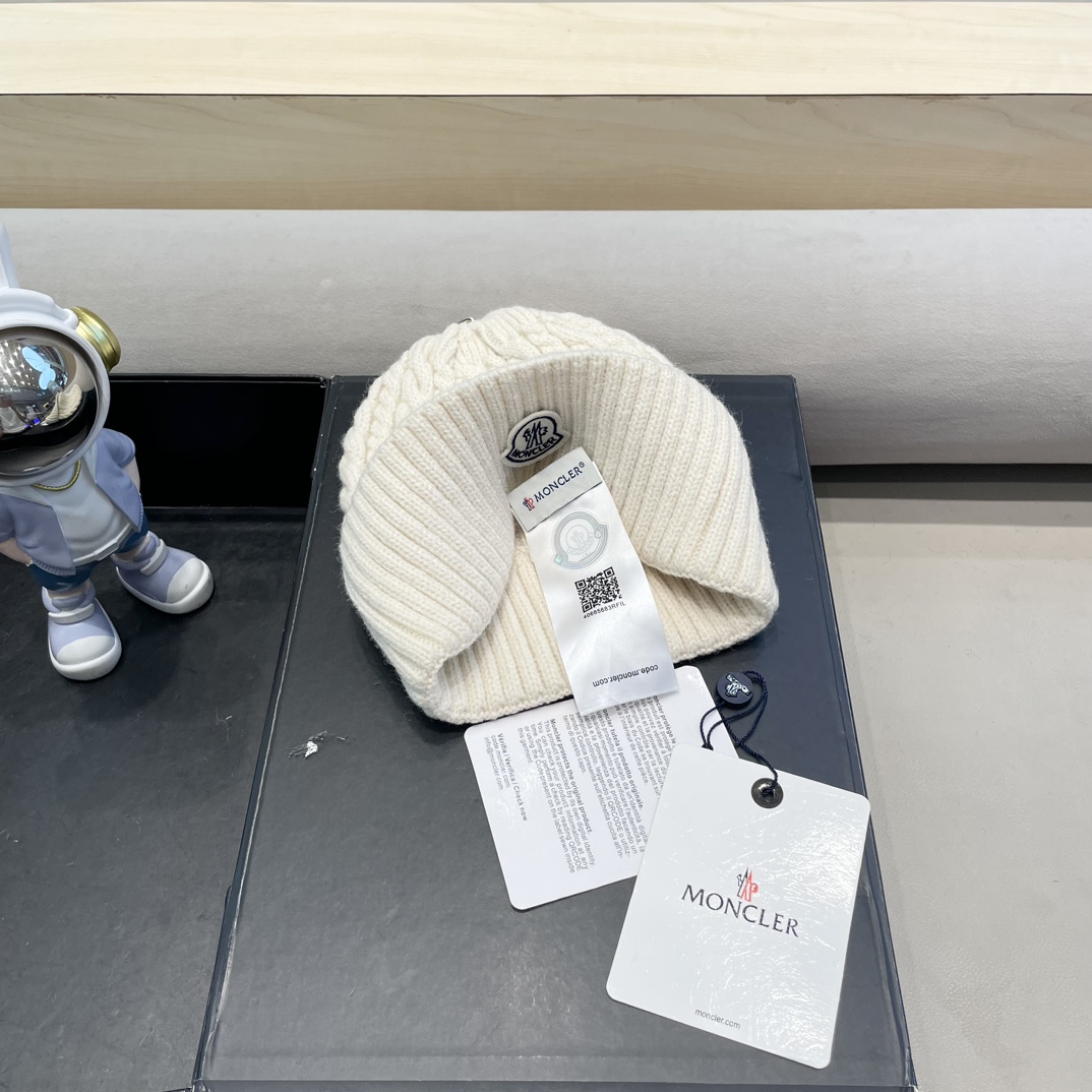  moncler秋冬新品100羊绒帽加厚保暖麻花ins男女通用时尚百搭针织毛线冷帽