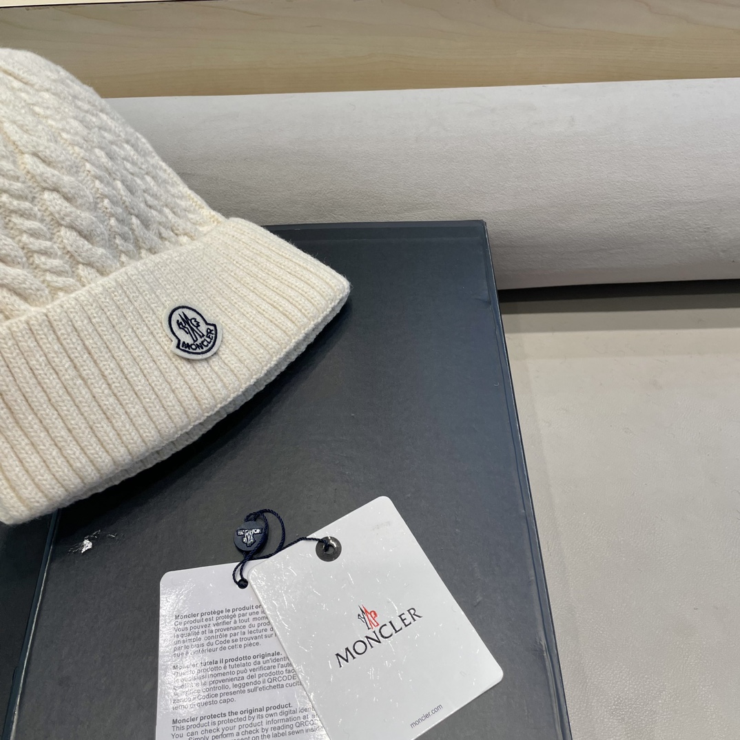 moncler秋冬新品100羊绒帽加厚保暖麻花ins男女通用时尚百搭针织毛线冷帽