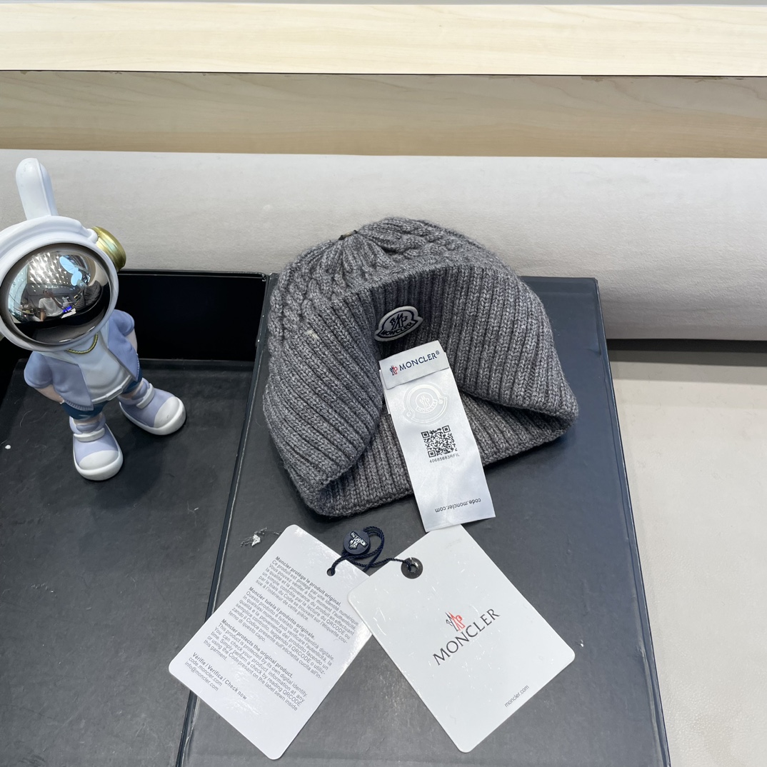  moncler秋冬新品100羊绒帽加厚保暖麻花ins男女通用时尚百搭针织毛线冷帽