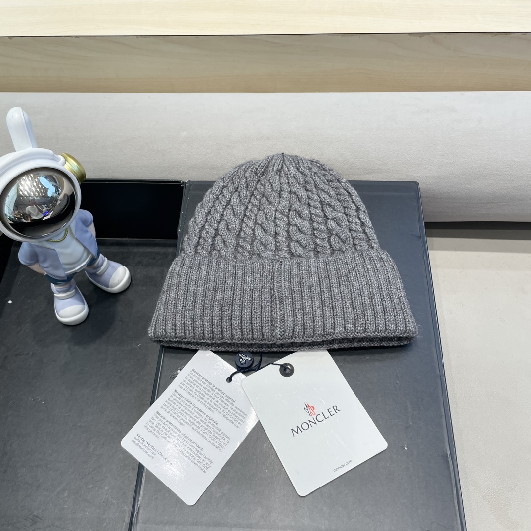  moncler秋冬新品100羊绒帽加厚保暖麻花ins男女通用时尚百搭针织毛线冷帽