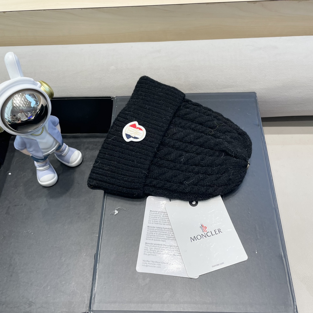  moncler秋冬新品100羊绒帽加厚保暖麻花ins男女通用时尚百搭针织毛线冷帽