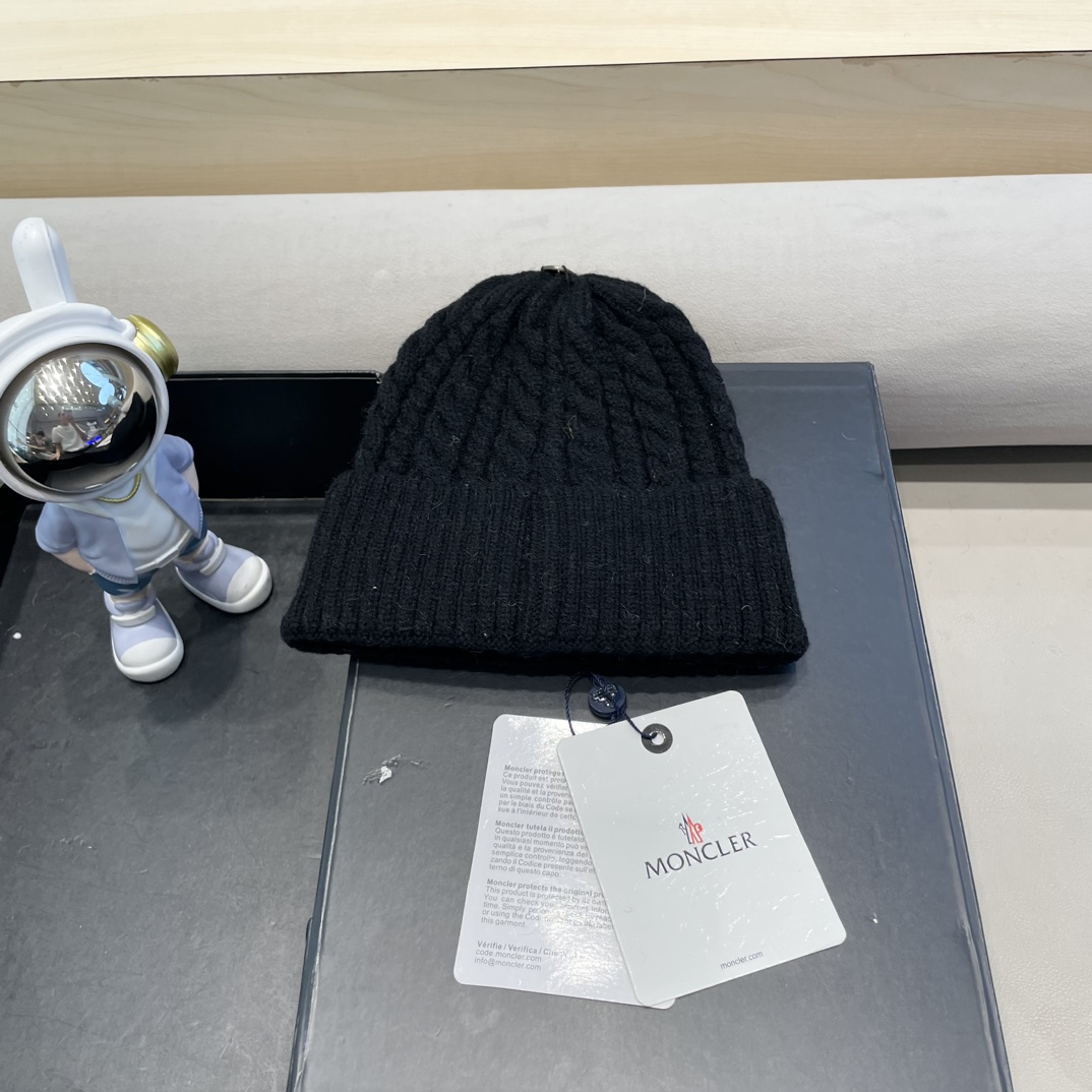 moncler秋冬新品100羊绒帽加厚保暖麻花ins男女通用时尚百搭针织毛线冷帽