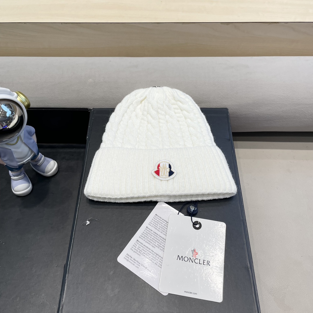  moncler秋冬新品100羊绒帽加厚保暖麻花ins男女通用时尚百搭针织毛线冷帽
