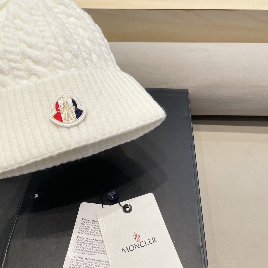  moncler秋冬新品100羊绒帽加厚保暖麻花ins男女通用时尚百搭针织毛线冷帽