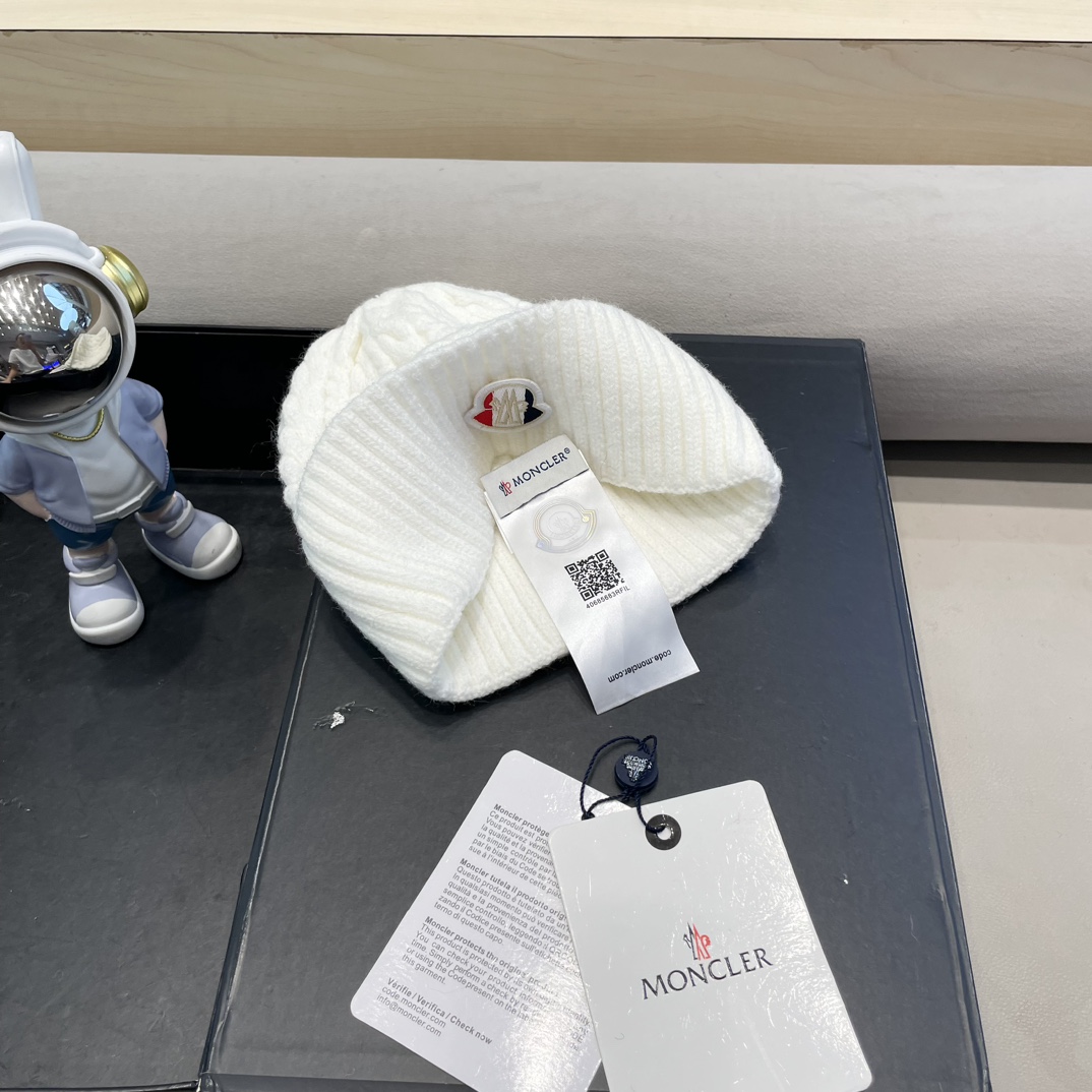  moncler秋冬新品100羊绒帽加厚保暖麻花ins男女通用时尚百搭针织毛线冷帽