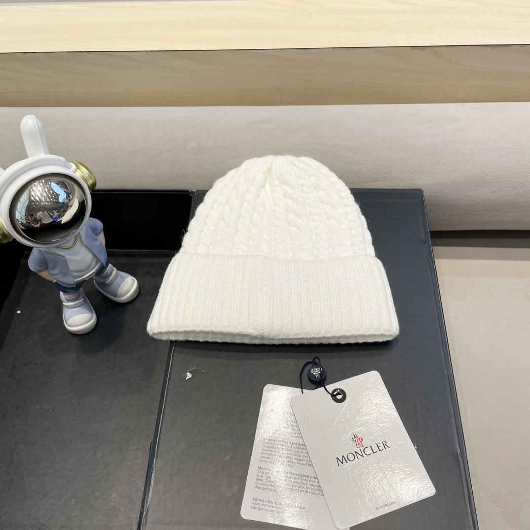  moncler秋冬新品100羊绒帽加厚保暖麻花ins男女通用时尚百搭针织毛线冷帽