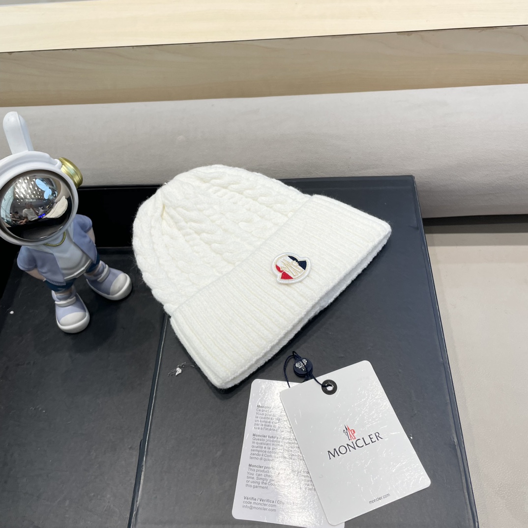  moncler秋冬新品100羊绒帽加厚保暖麻花ins男女通用时尚百搭针织毛线冷帽