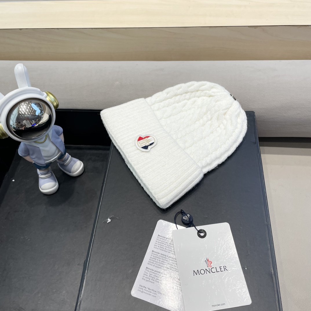  moncler秋冬新品100羊绒帽加厚保暖麻花ins男女通用时尚百搭针织毛线冷帽