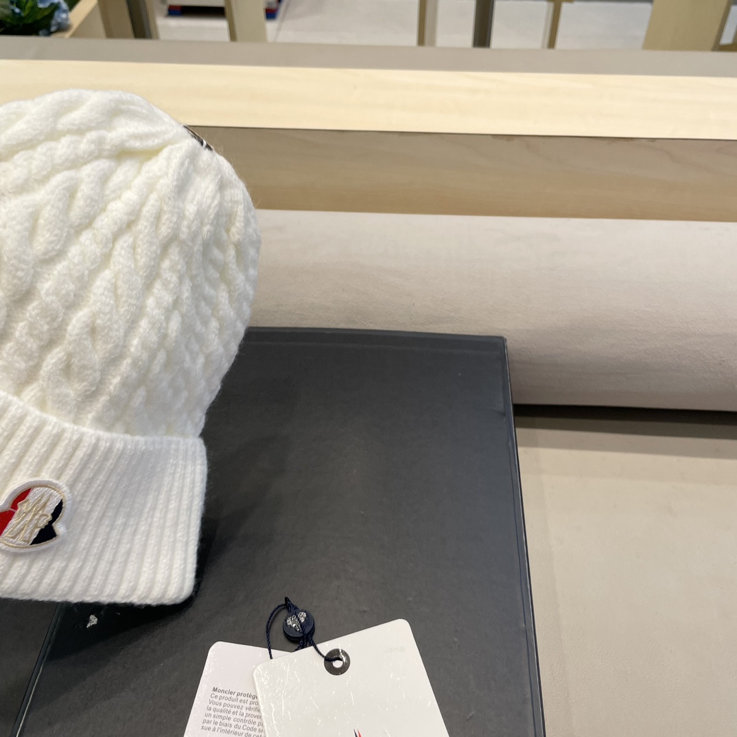  moncler秋冬新品100羊绒帽加厚保暖麻花ins男女通用时尚百搭针织毛线冷帽