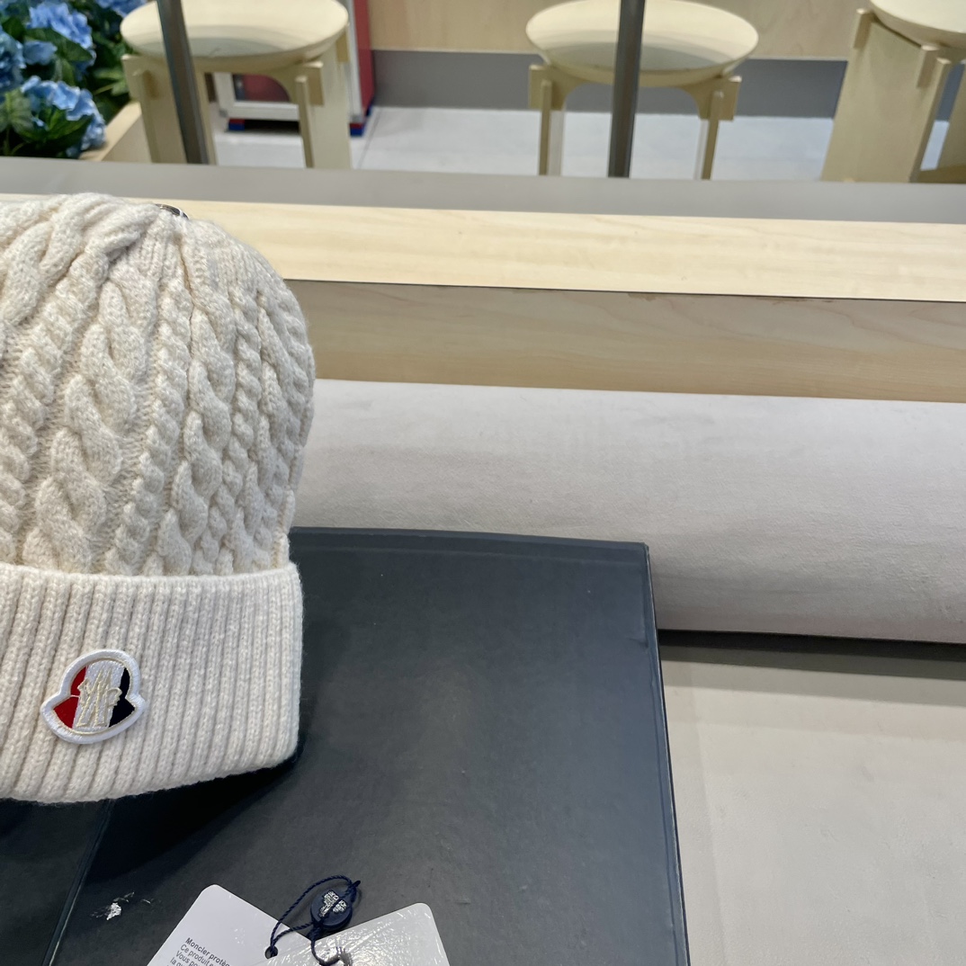  moncler秋冬新品100羊绒帽加厚保暖麻花ins男女通用时尚百搭针织毛线冷帽