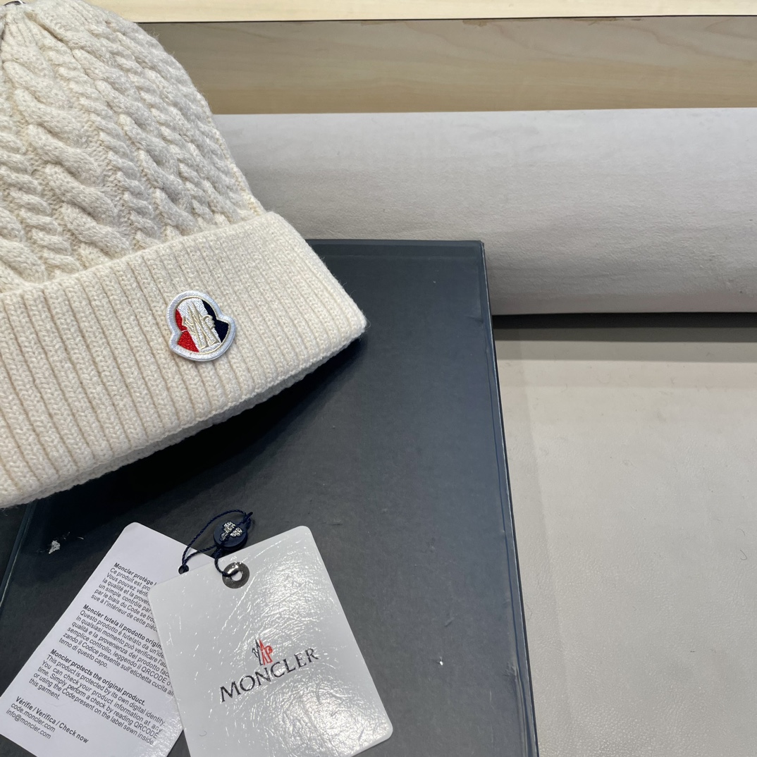  moncler秋冬新品100羊绒帽加厚保暖麻花ins男女通用时尚百搭针织毛线冷帽
