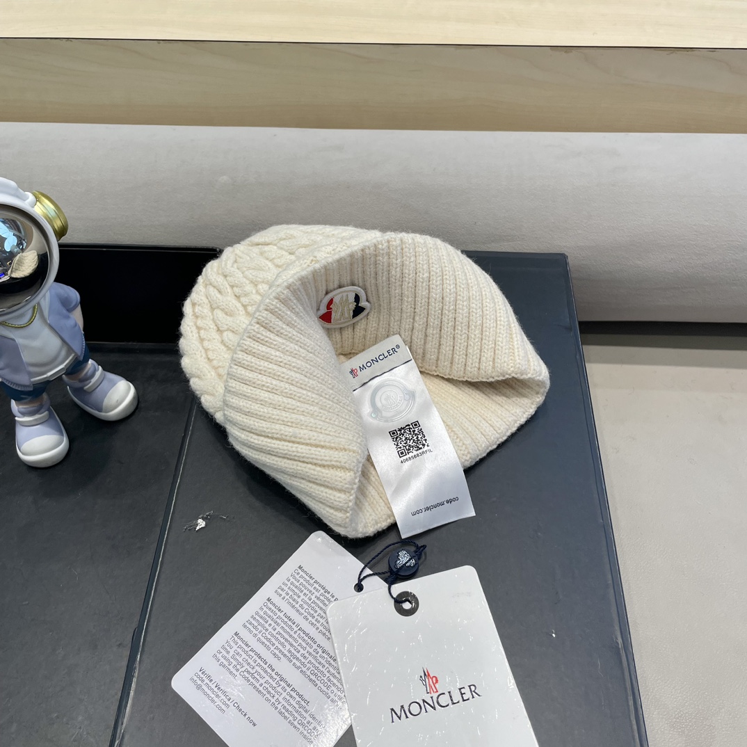  moncler秋冬新品100羊绒帽加厚保暖麻花ins男女通用时尚百搭针织毛线冷帽
